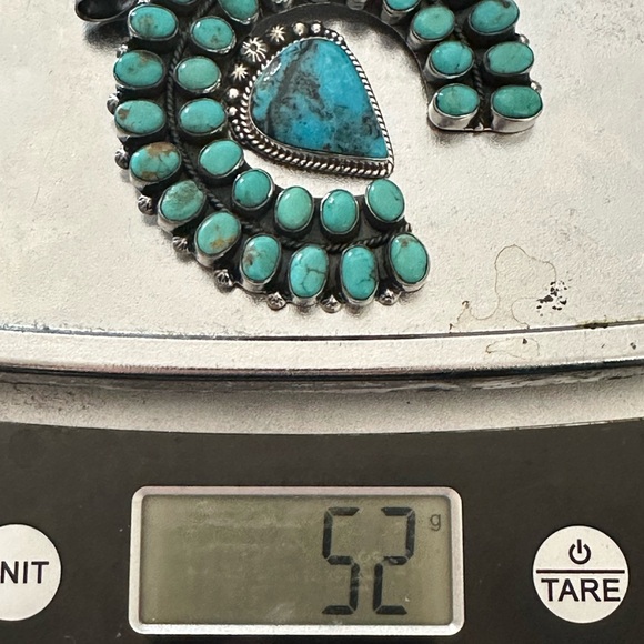 Sold ❤️ Turquoise mega naja southwestern sterling silver naja - Picture 10 of 10